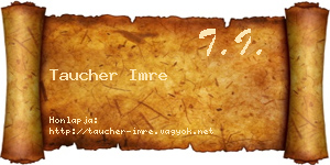 Taucher Imre névjegykártya